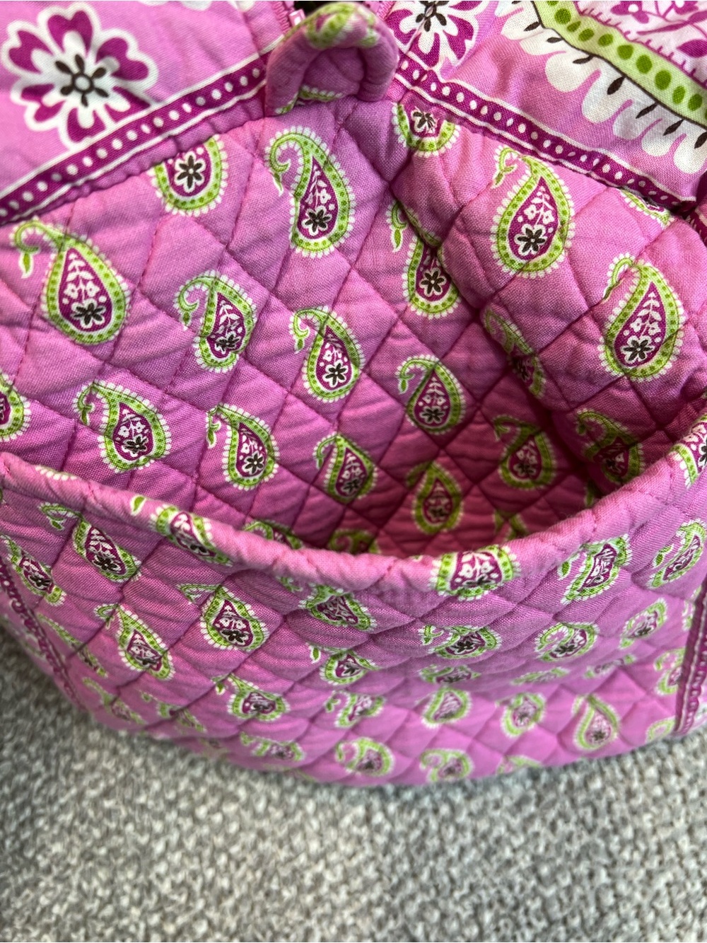 Vera Bradley Pink Duffel Bag Paisley Print Travel Bag - Picture 4 of 6